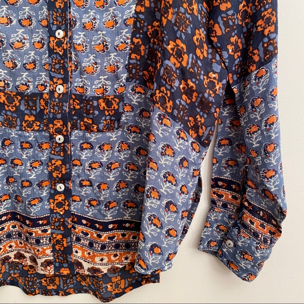 Free People Patterned Button Down Shirt - image 4